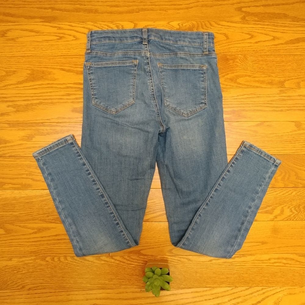 BOGO Free | Topshop Leigh high rise skinny jeans, blue, size 0 / 24 waist petite - Picture 3 of 15